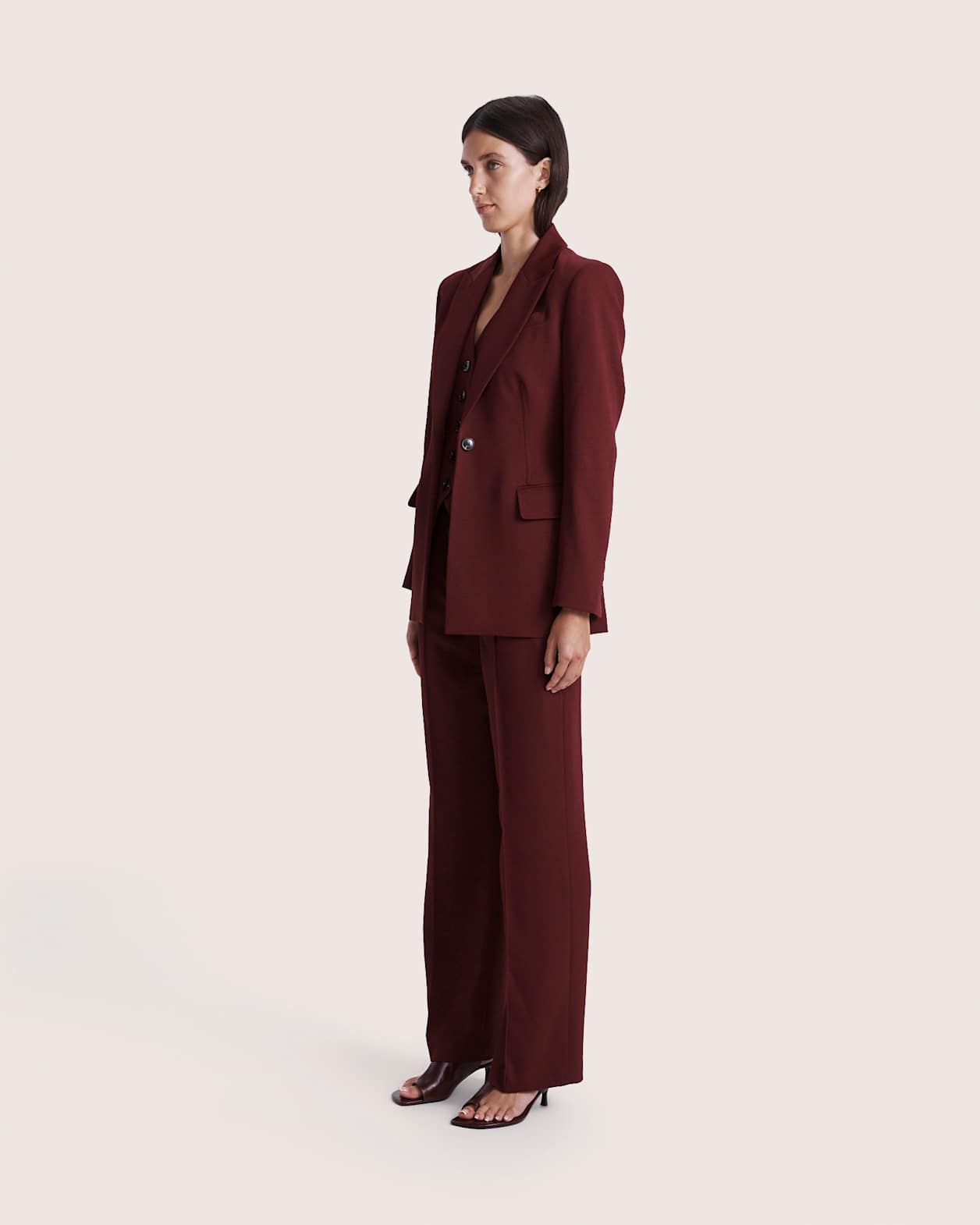 Dharma Stitch Detail Blazer in BERRY