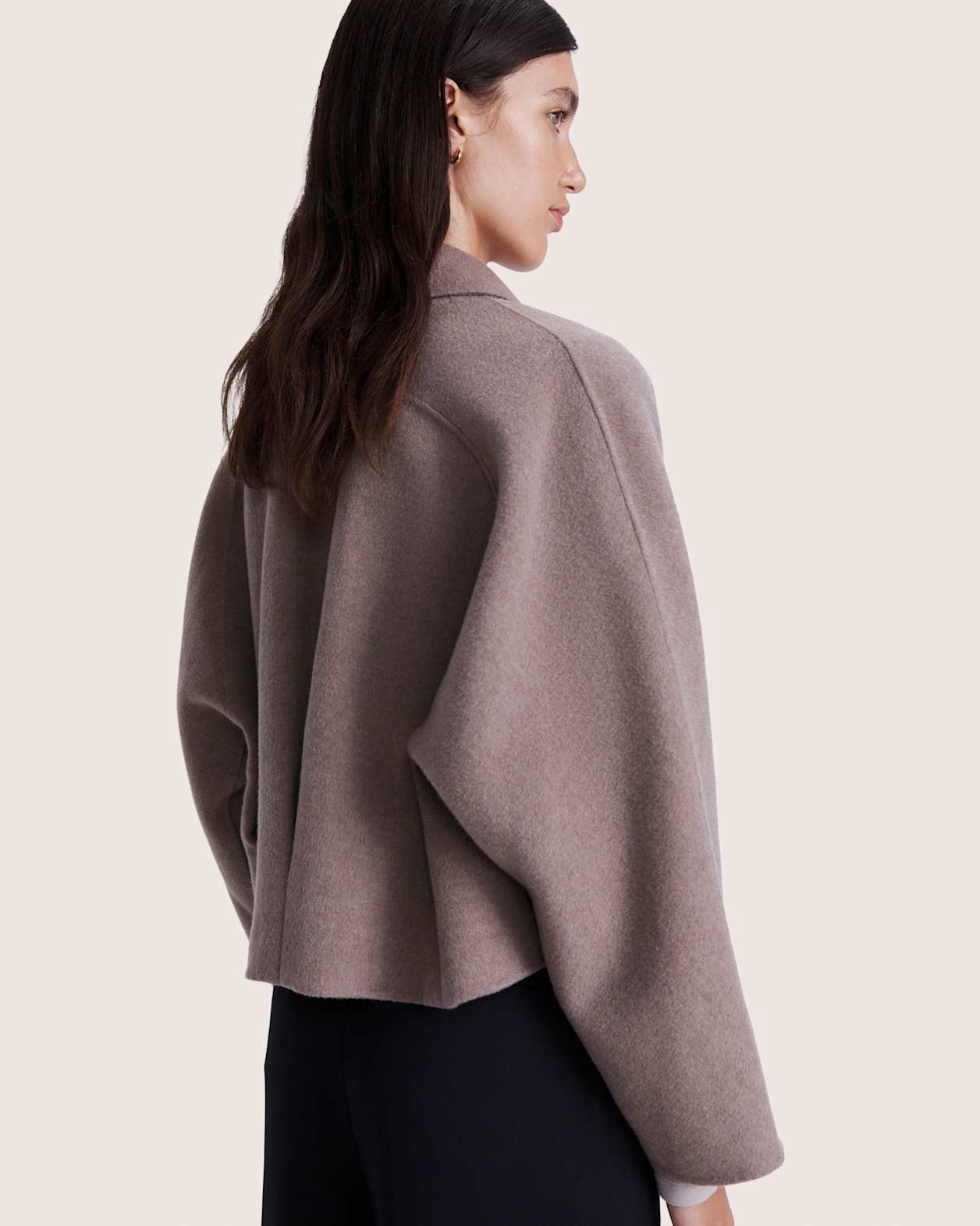 Kayla Wool Bomber Jacket in MINK