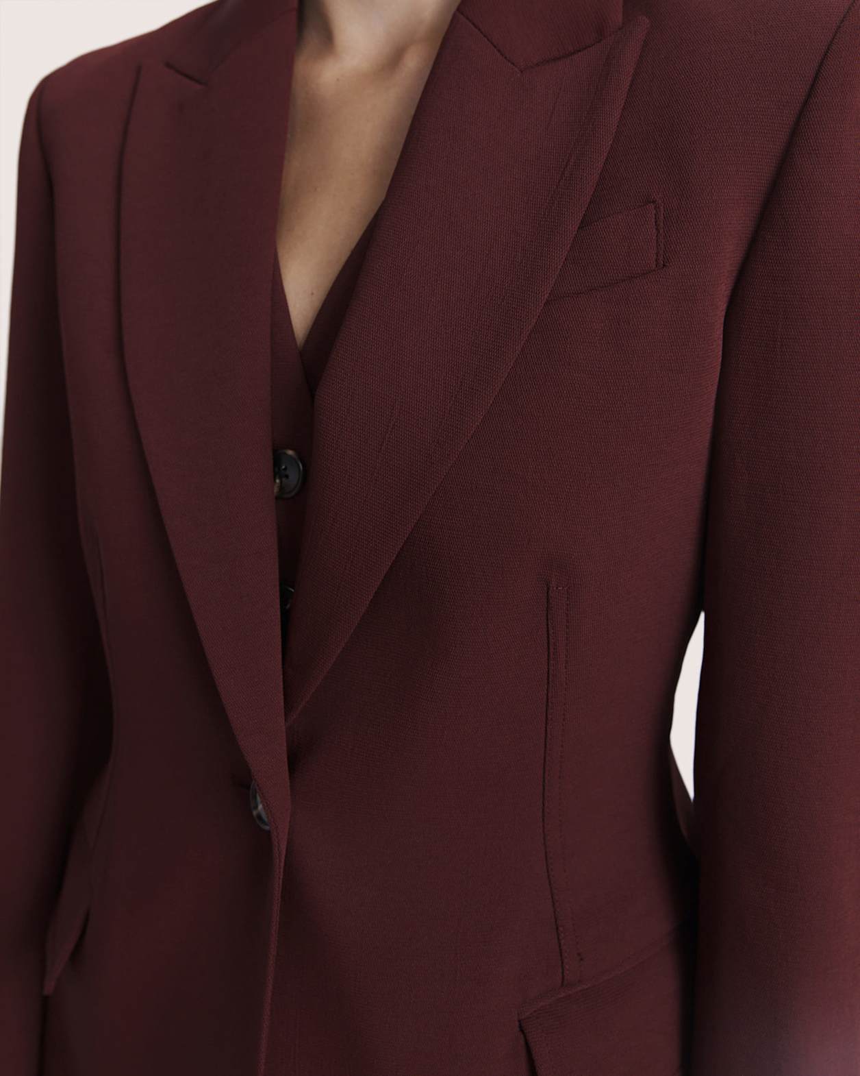 Dharma Stitch Detail Blazer in BERRY