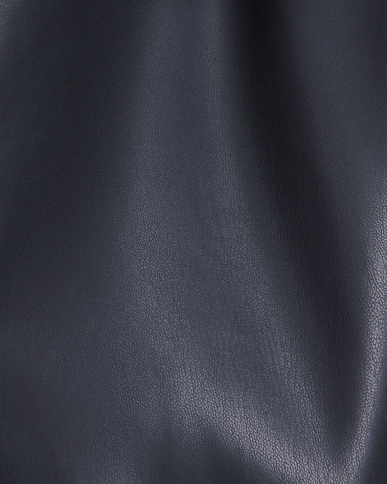 Viv Faux Leather Bomber in BLACK