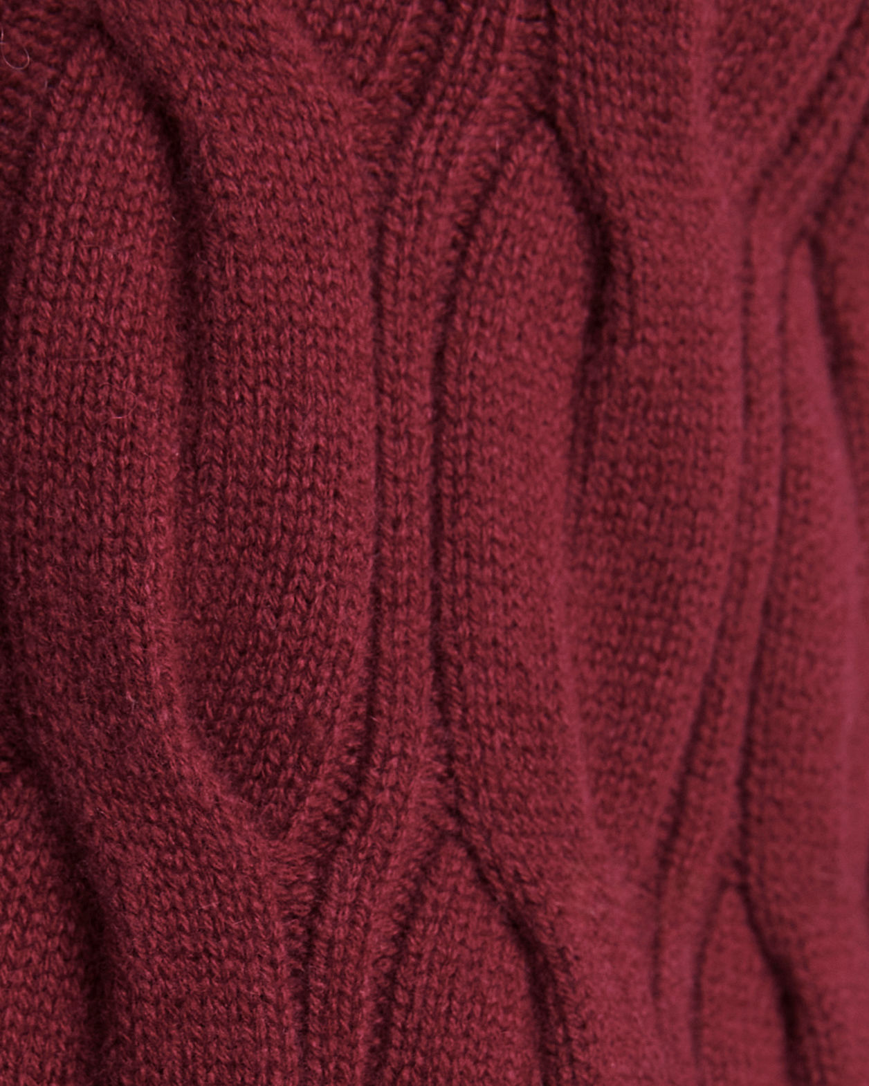 Nora Wool Cashmere Cable Cardi in BERRY