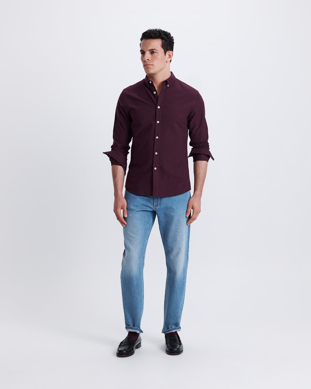 Sam Oxford Shirt in WINE