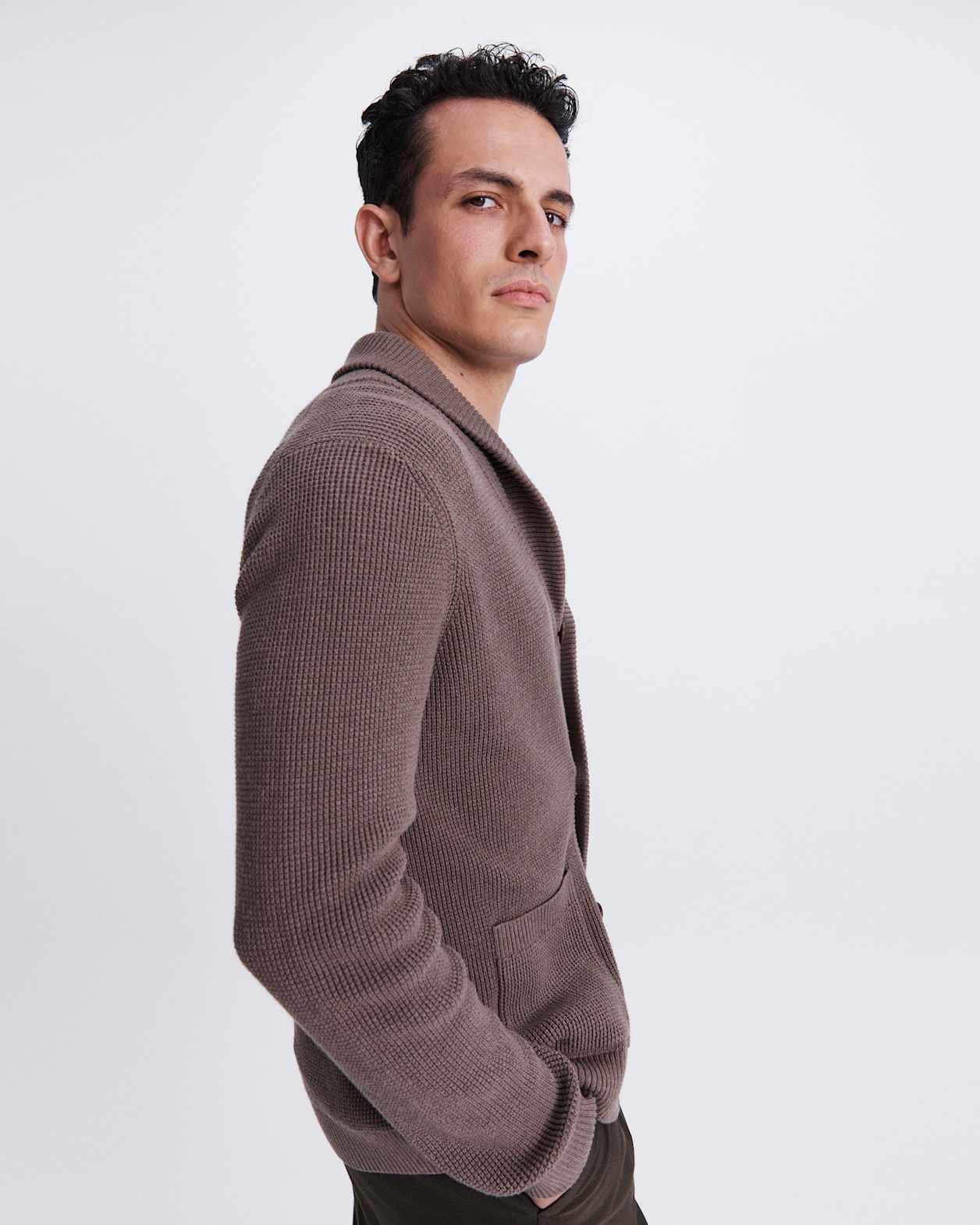 Angus Shawl Cardigan in BARK