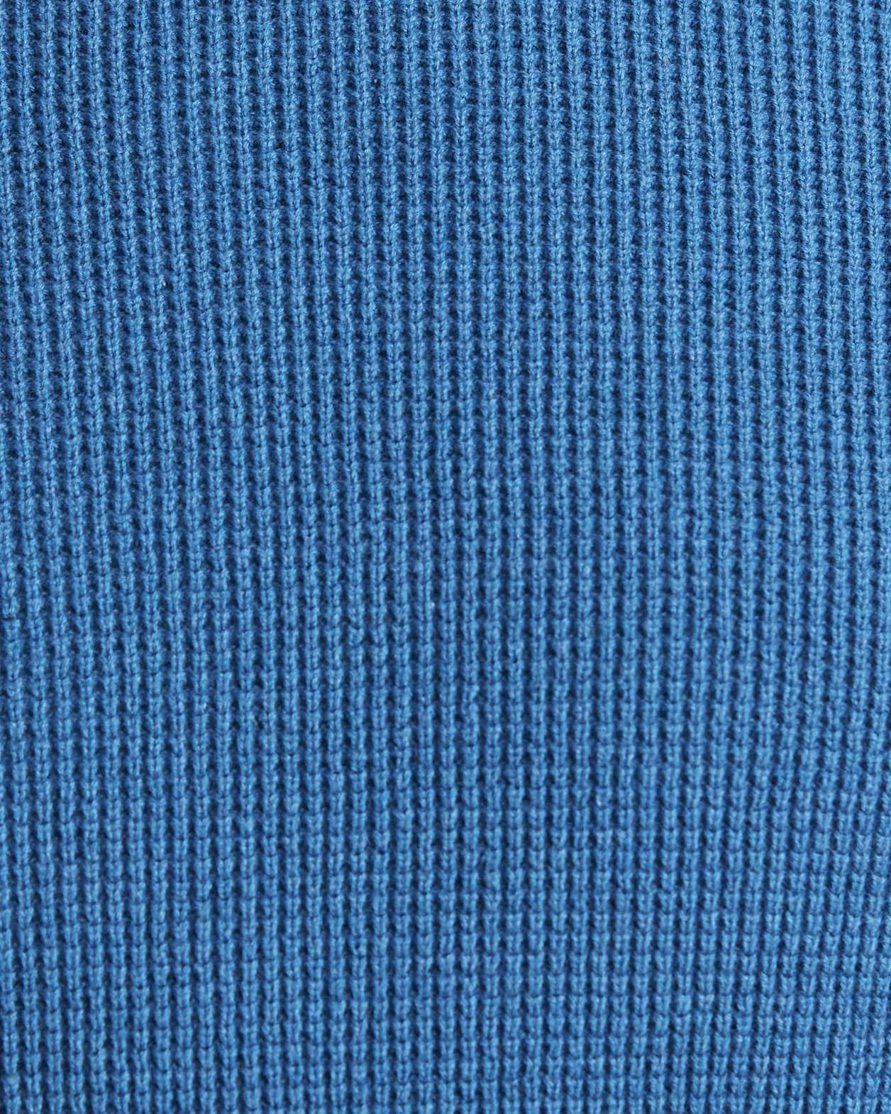 Angus Textured Cotton Crew Knit in BLUE STEEL