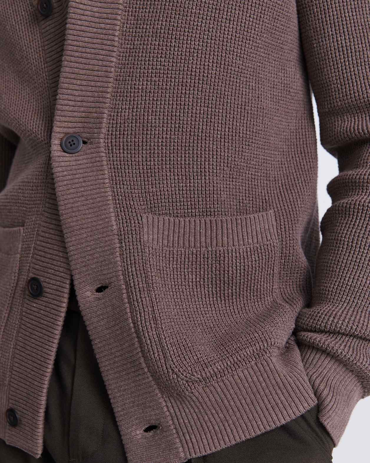 Angus Shawl Cardigan in BARK
