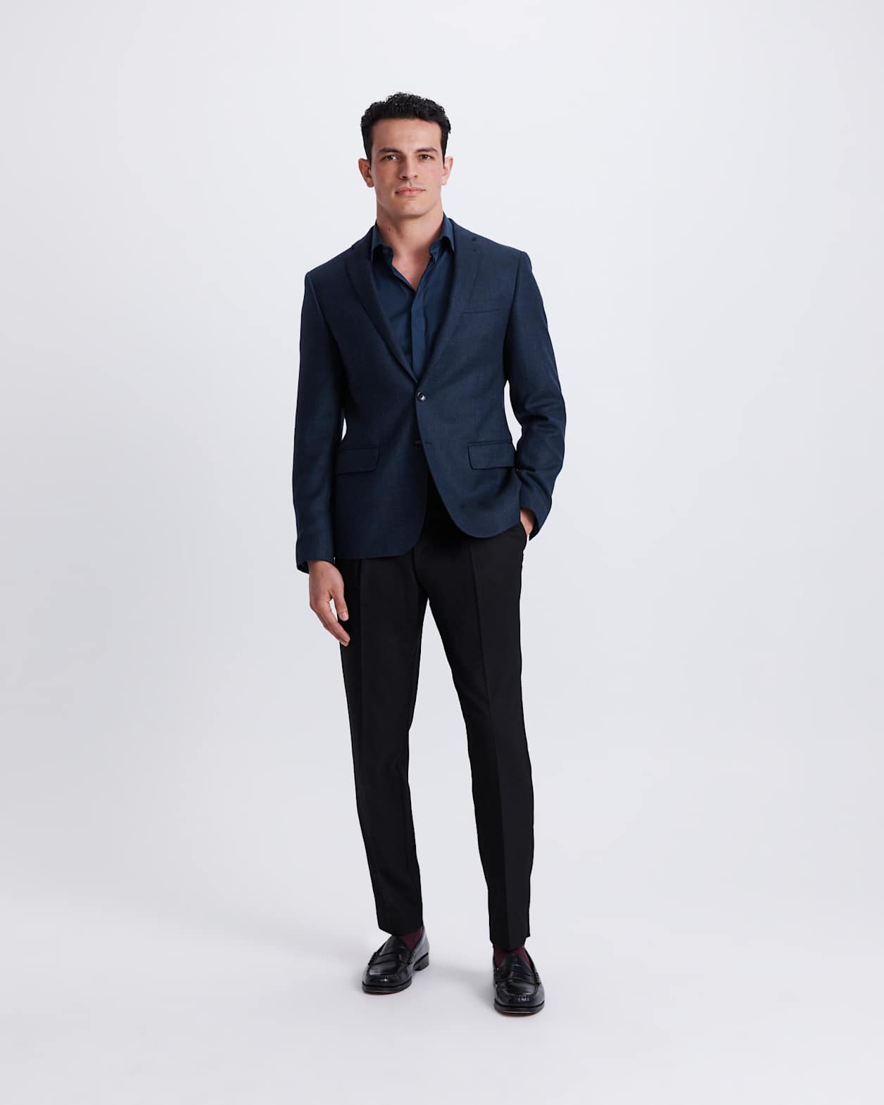 George Item Wool Jacket in DARK NAVY