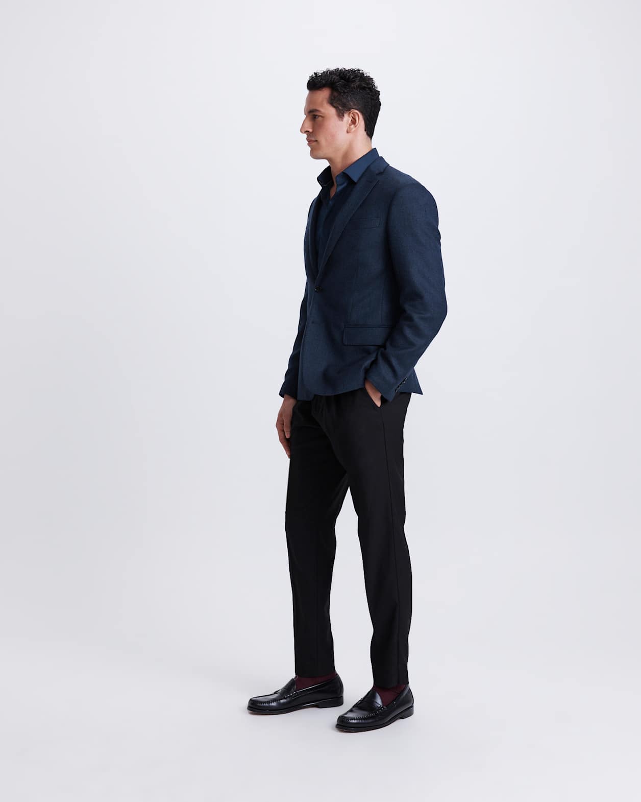 George Item Wool Jacket in DARK NAVY