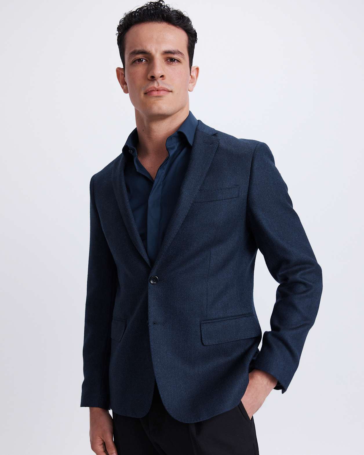George Item Wool Jacket in DARK NAVY