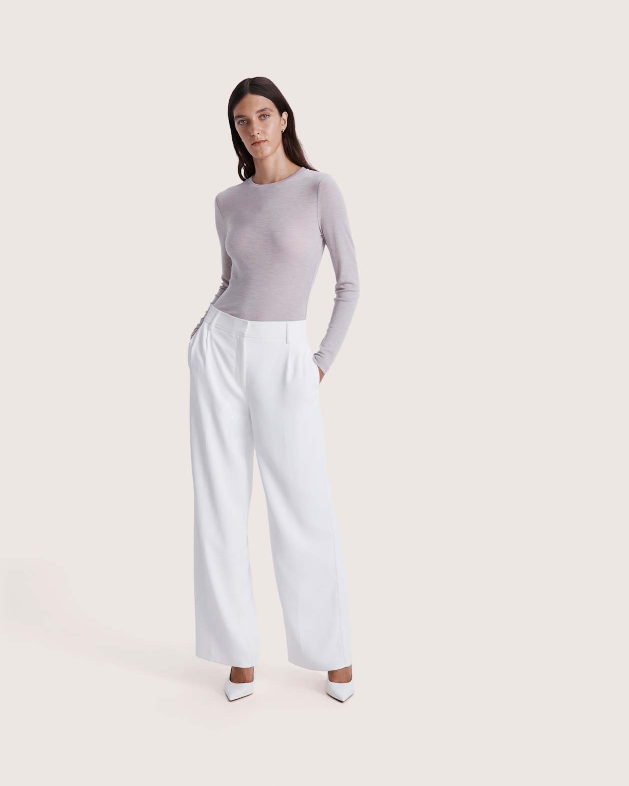 Dharma Tailored Wide Leg Pant in ALABASTER