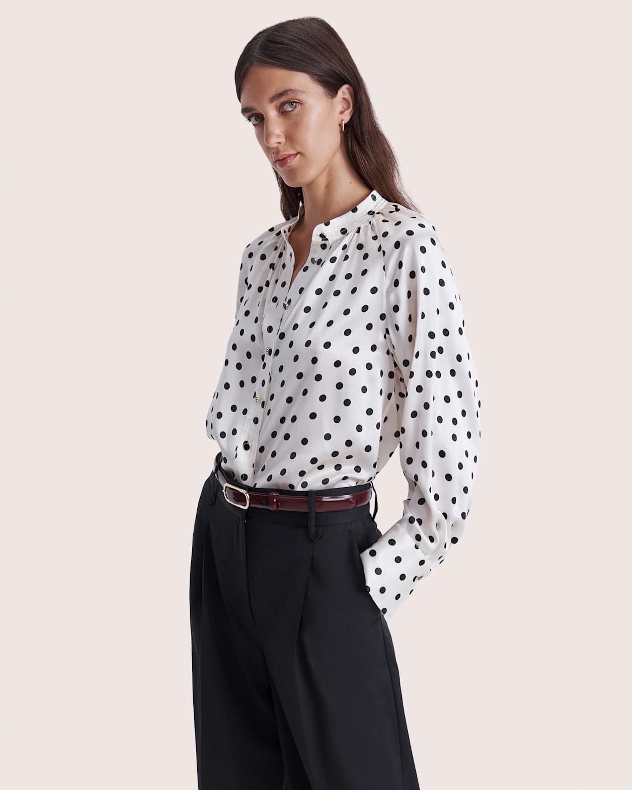 Suki Wide Leg Wool Pant in BLACK