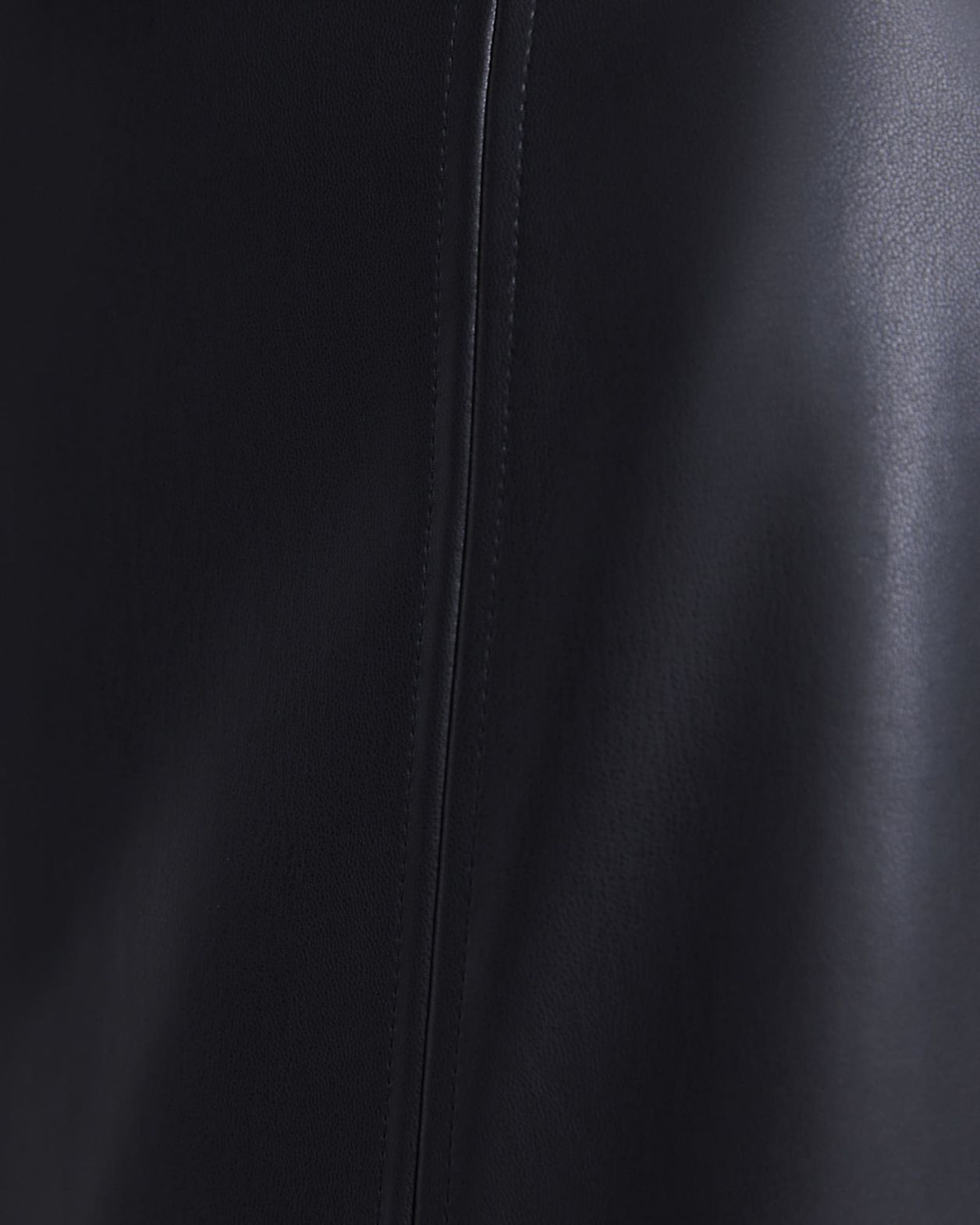 Viv Faux Leather Panel Midi Skirt in BLACK