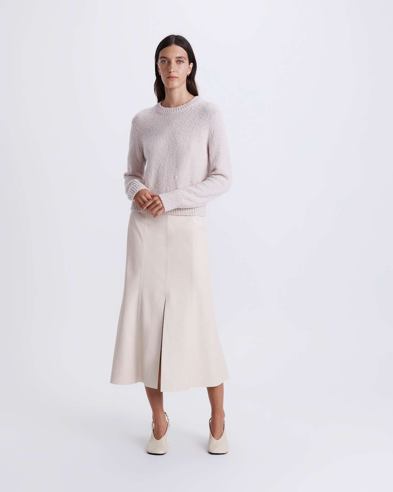 Textured Wool Pullover in SOFT STONE