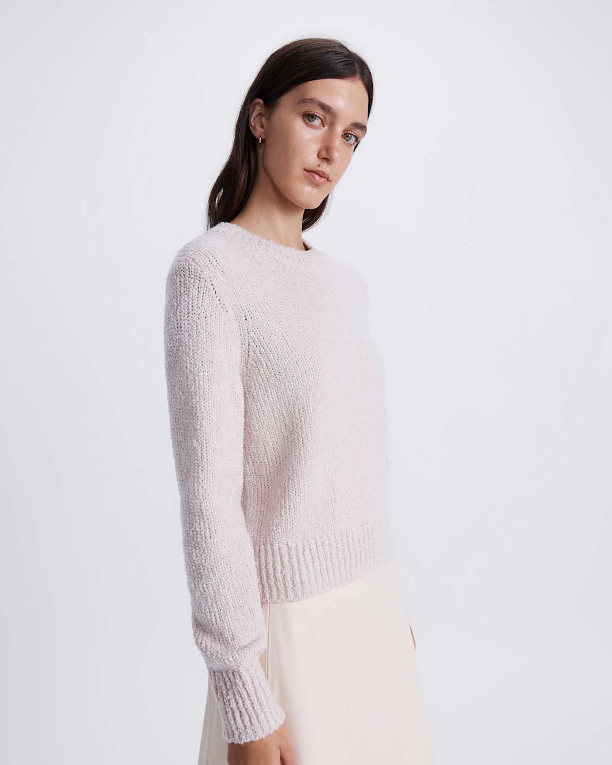 Textured Wool Pullover in SOFT STONE