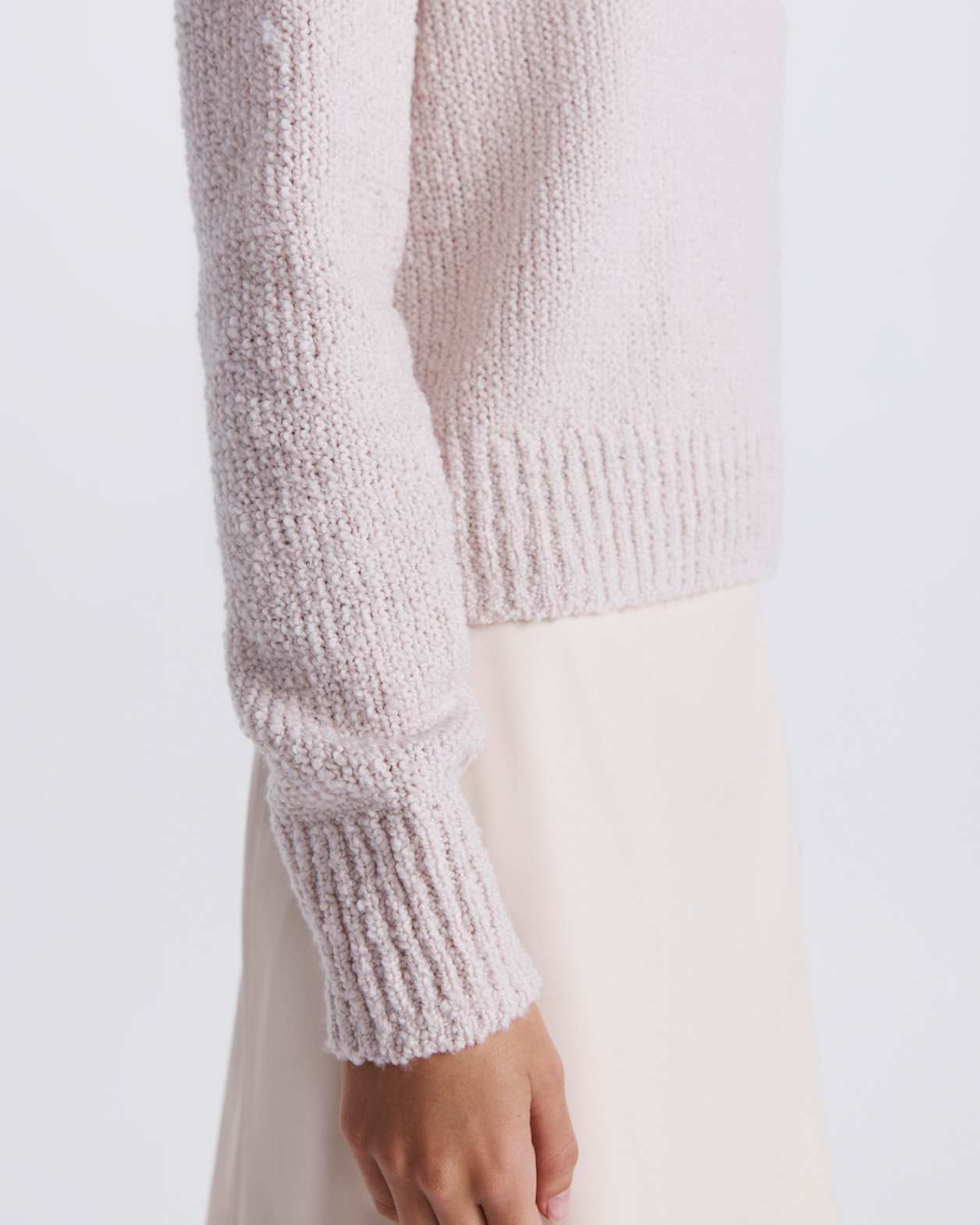 Textured Wool Pullover in SOFT STONE