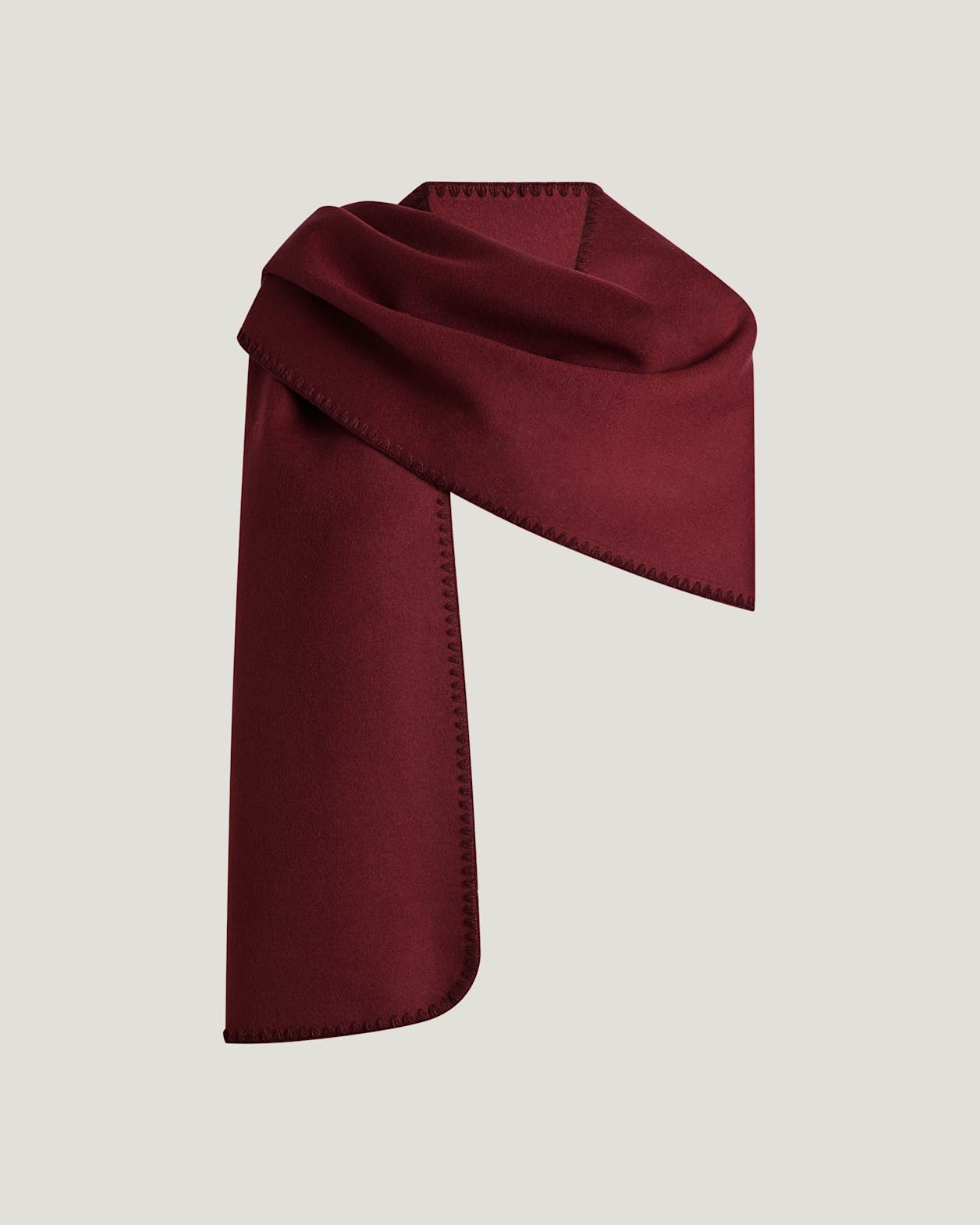 Kayla Contrast Stitch Scarf in BERRY