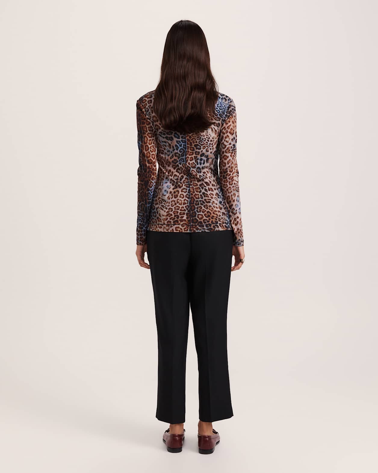 Malia Print Long Sleeve Rib Tee in MULTI