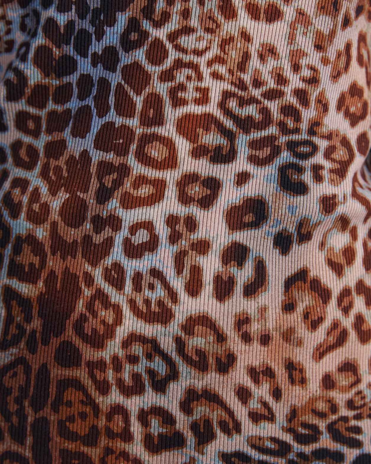 Malia Print Long Sleeve Rib Tee in MULTI