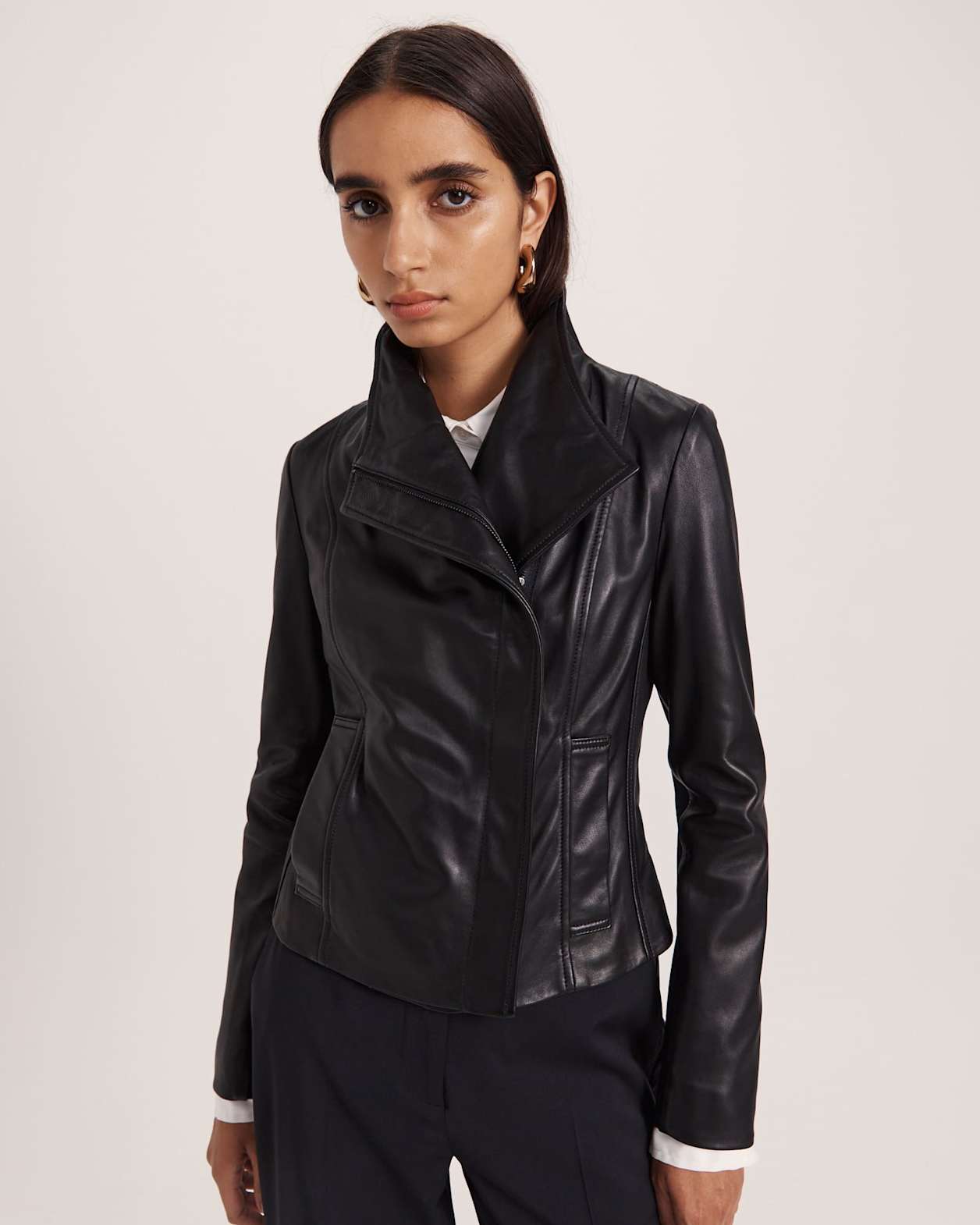 Lola Leather Jacket in BLACK