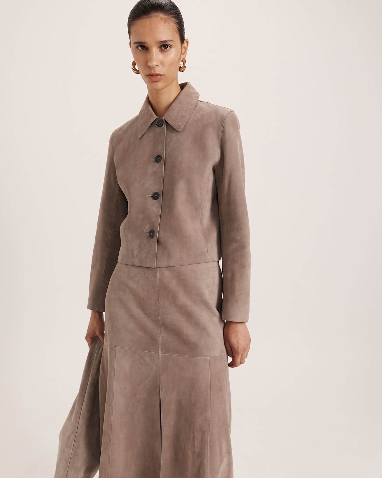Nadia Suede Jacket in MINK