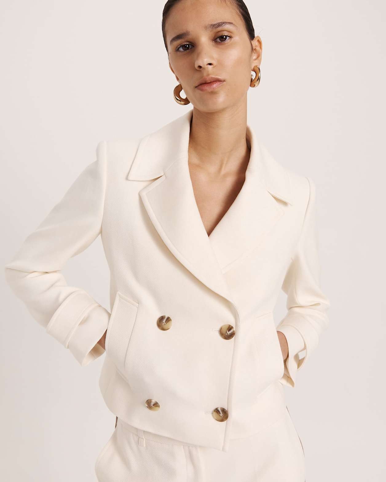 Prudence Short Coat in MILK
