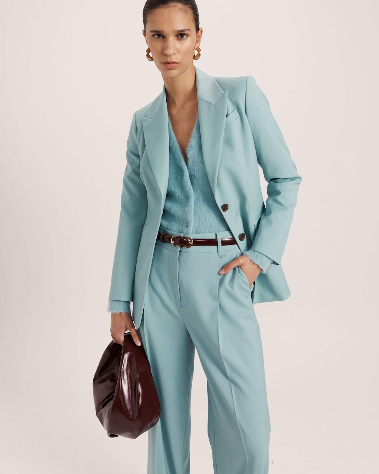 Suki Classic Wool Blazer in SEAFOAM