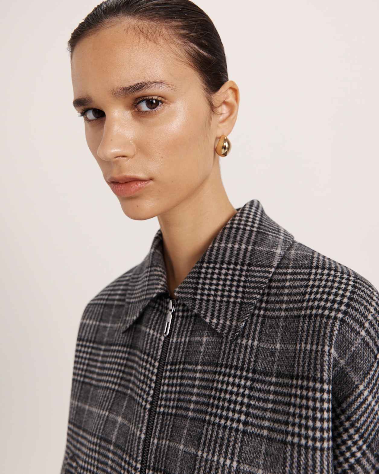 Perri Bomber Jacket in CHECK