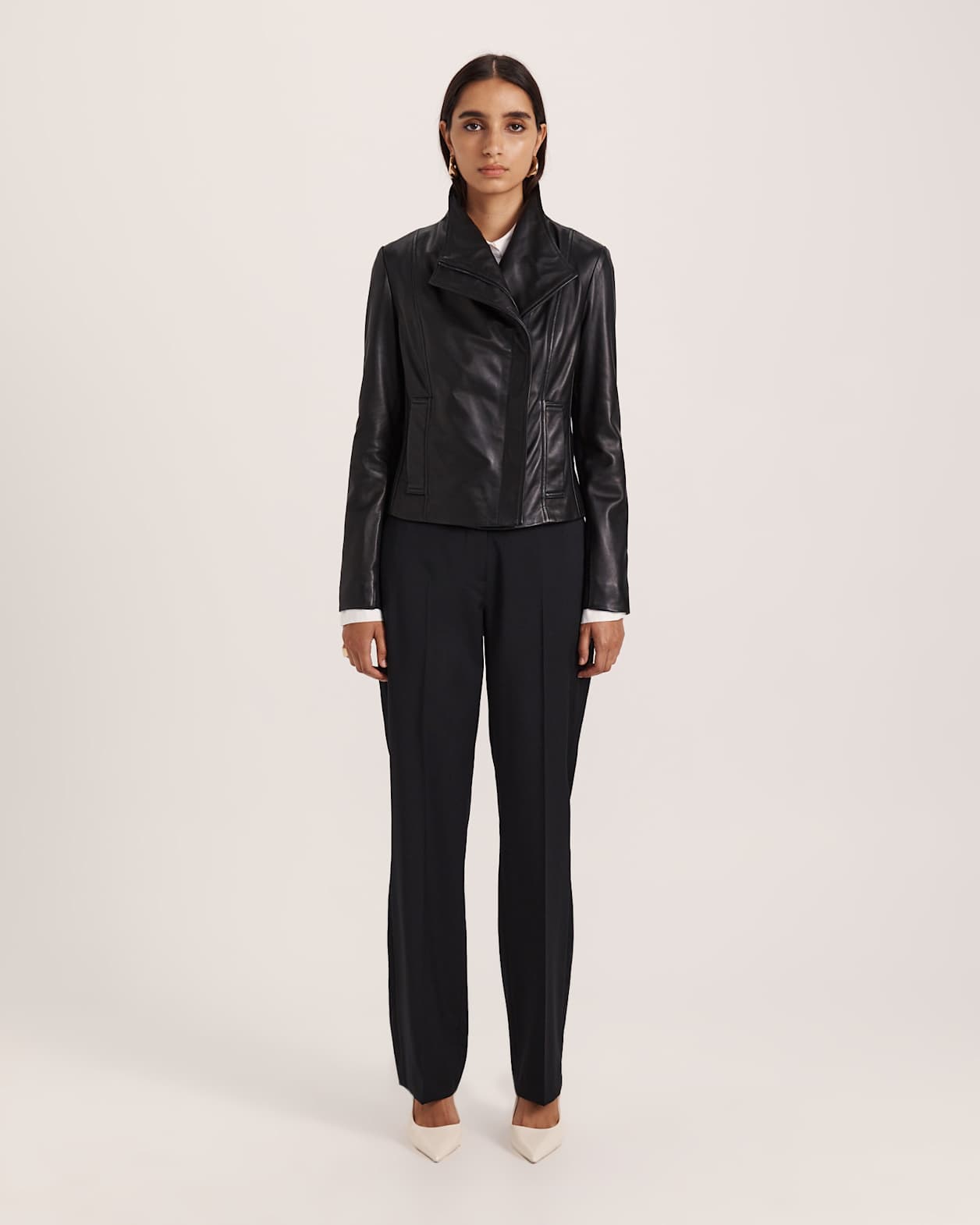 Lola Leather Jacket in BLACK