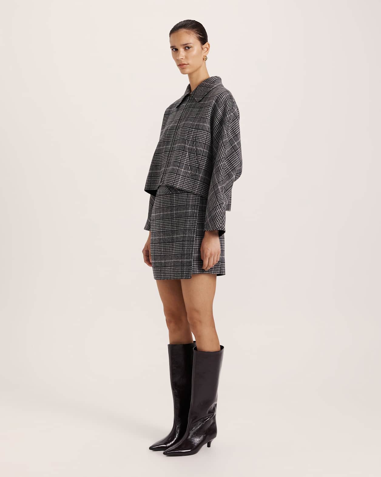 Perri Bomber Jacket in CHECK