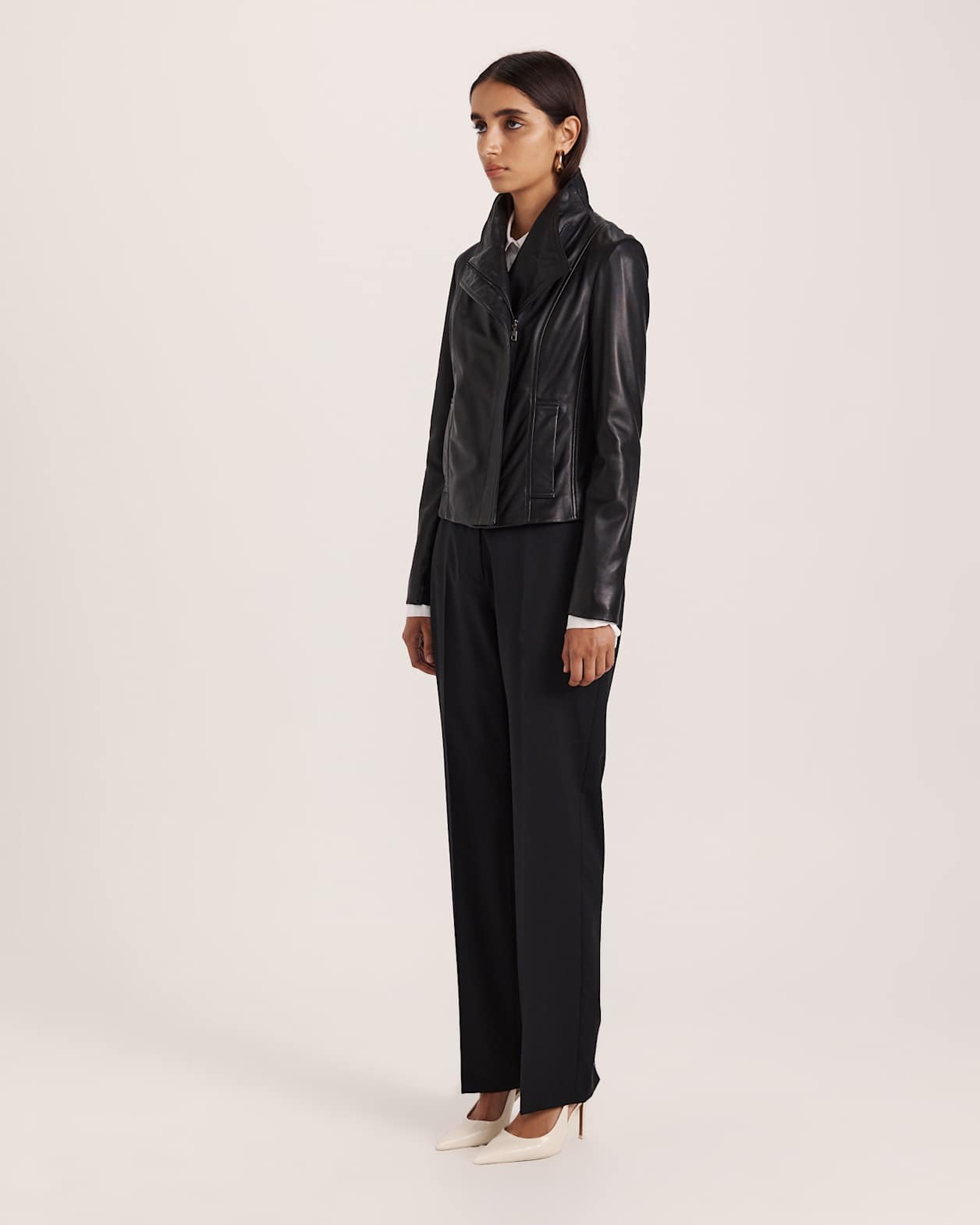 Lola Leather Jacket in BLACK