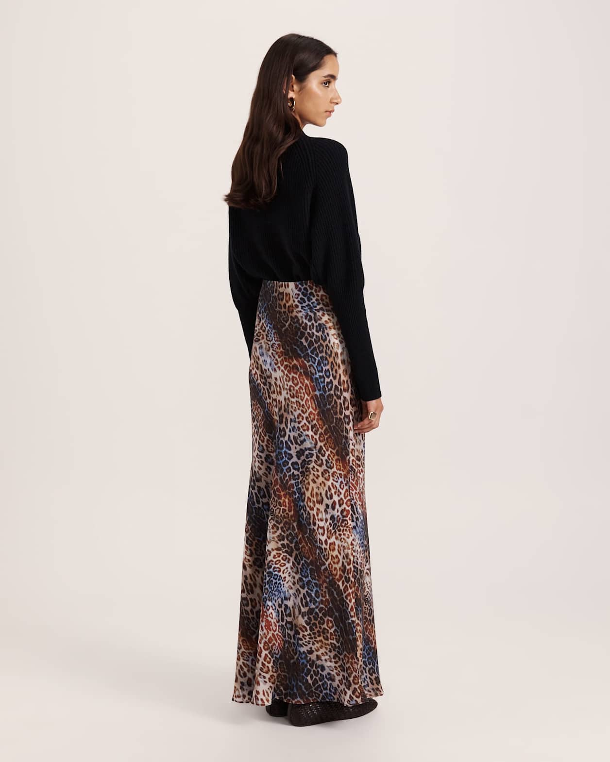 Malia Silk Midi Skirt in MULTI