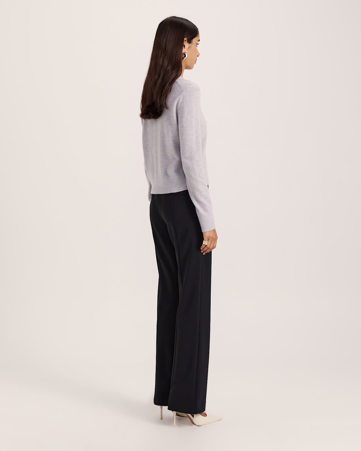 Classic Cashmere Cardi in GREY MELANGE
