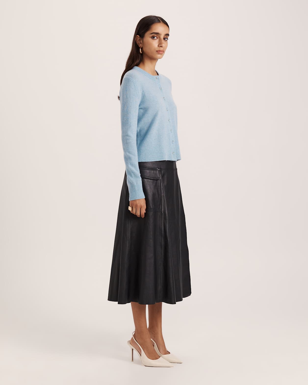 Classic Cashmere Cardi in SEAFOAM