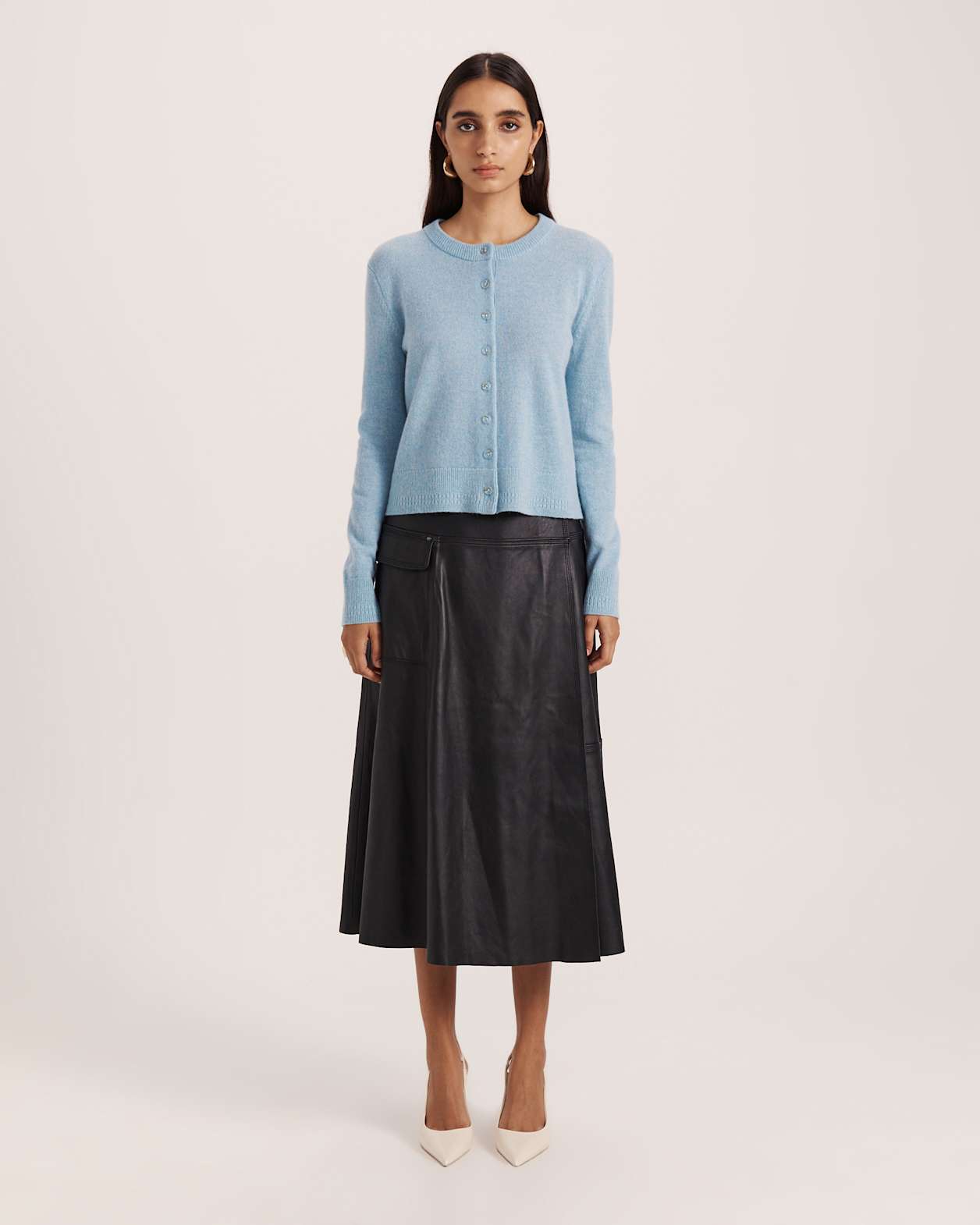 Classic Cashmere Cardi in SEAFOAM