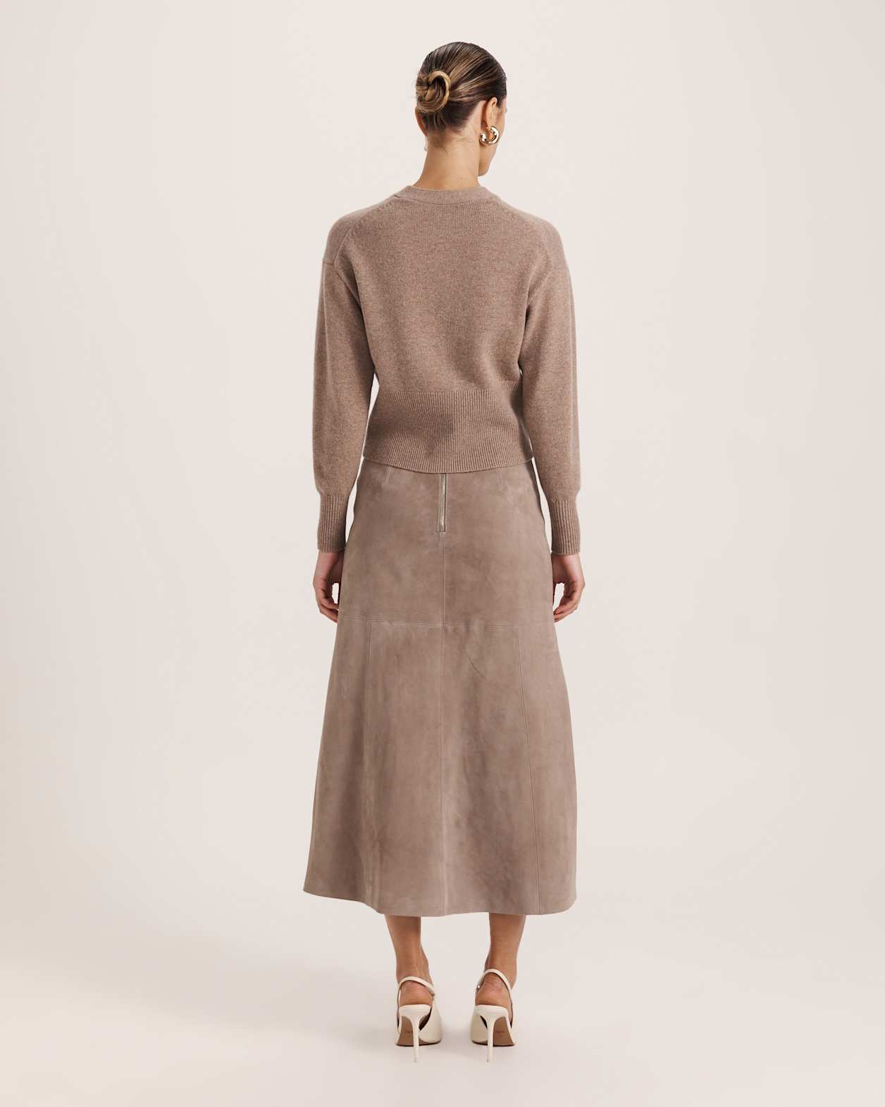 Cashmere Batwing Cardi in MUSHROOM