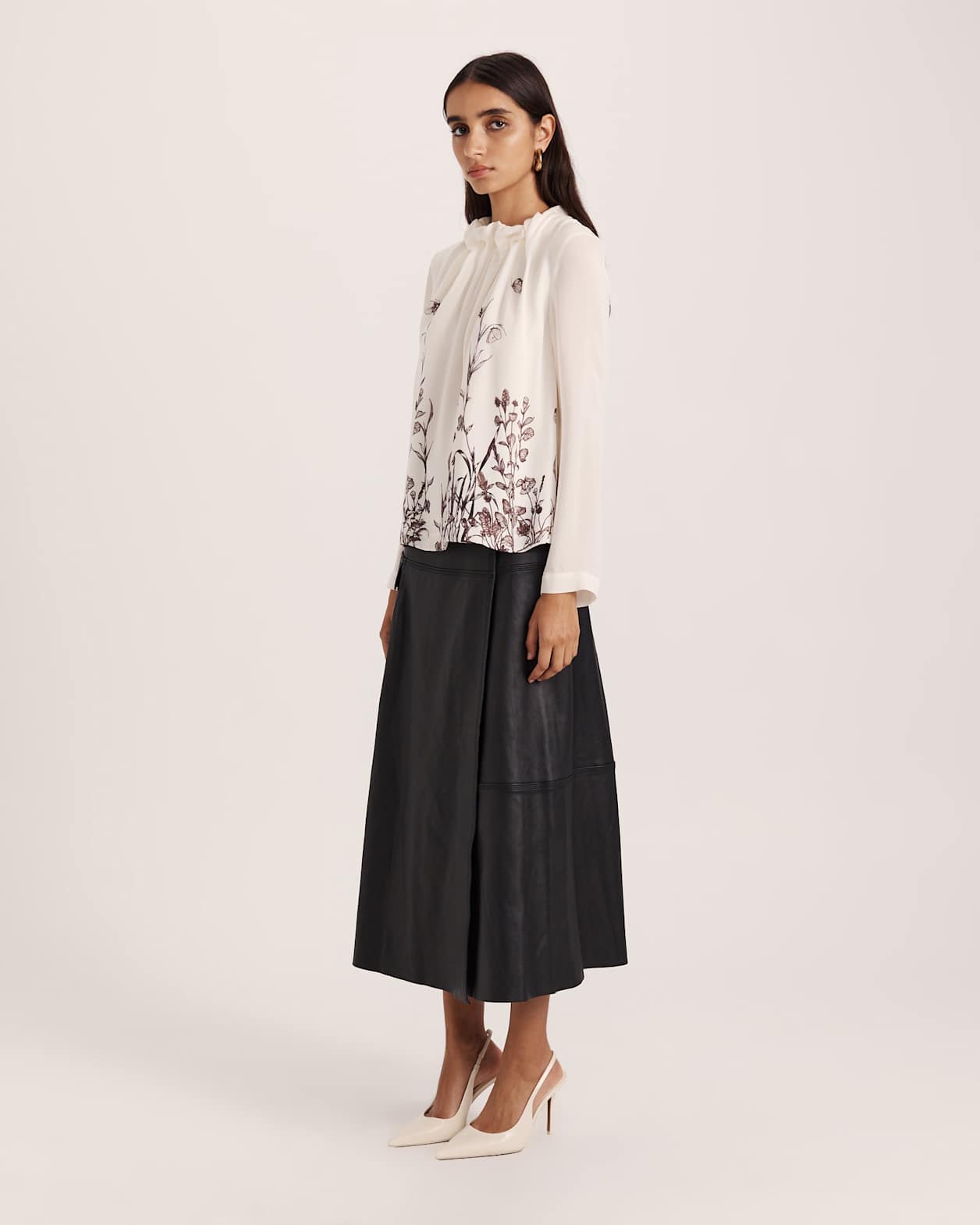 Aurora Silk High Neck Top in MULTI