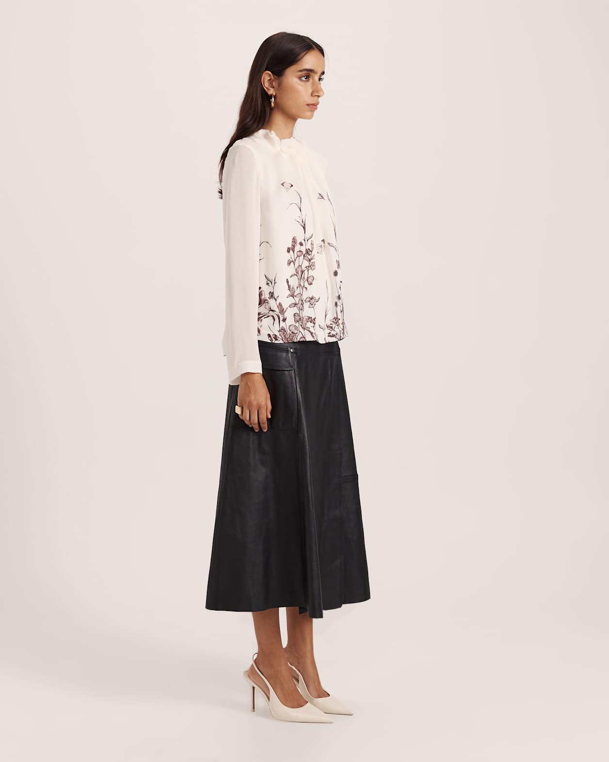 Aurora Silk High Neck Top in MULTI