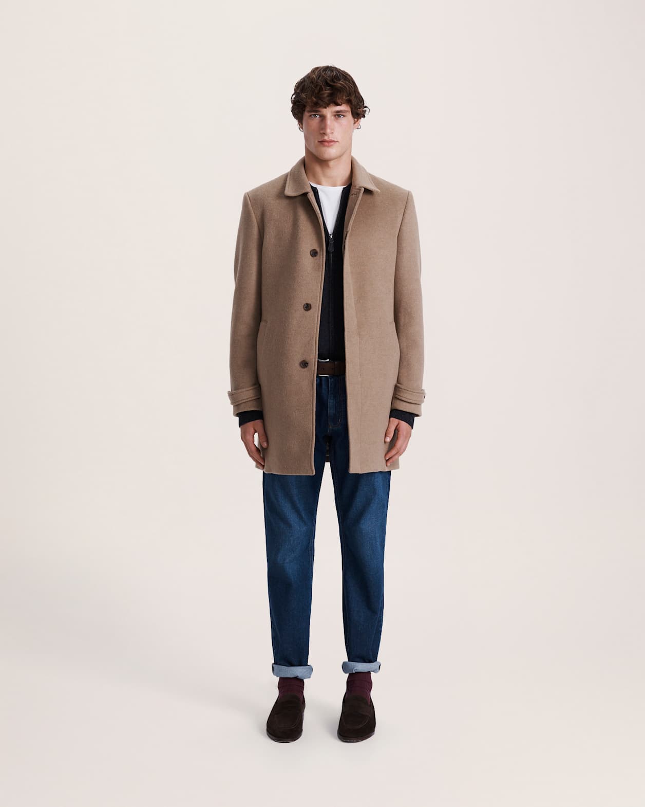 Christopher Wool Overcoat in OATMEAL