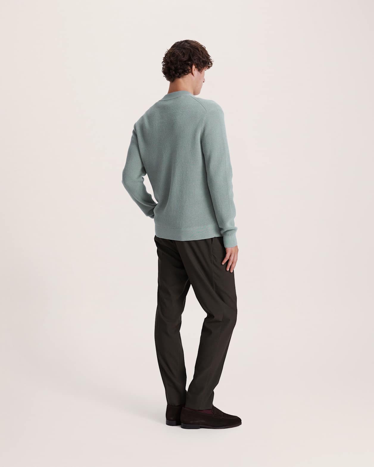 Angus Quarter Zip Knit in MINT