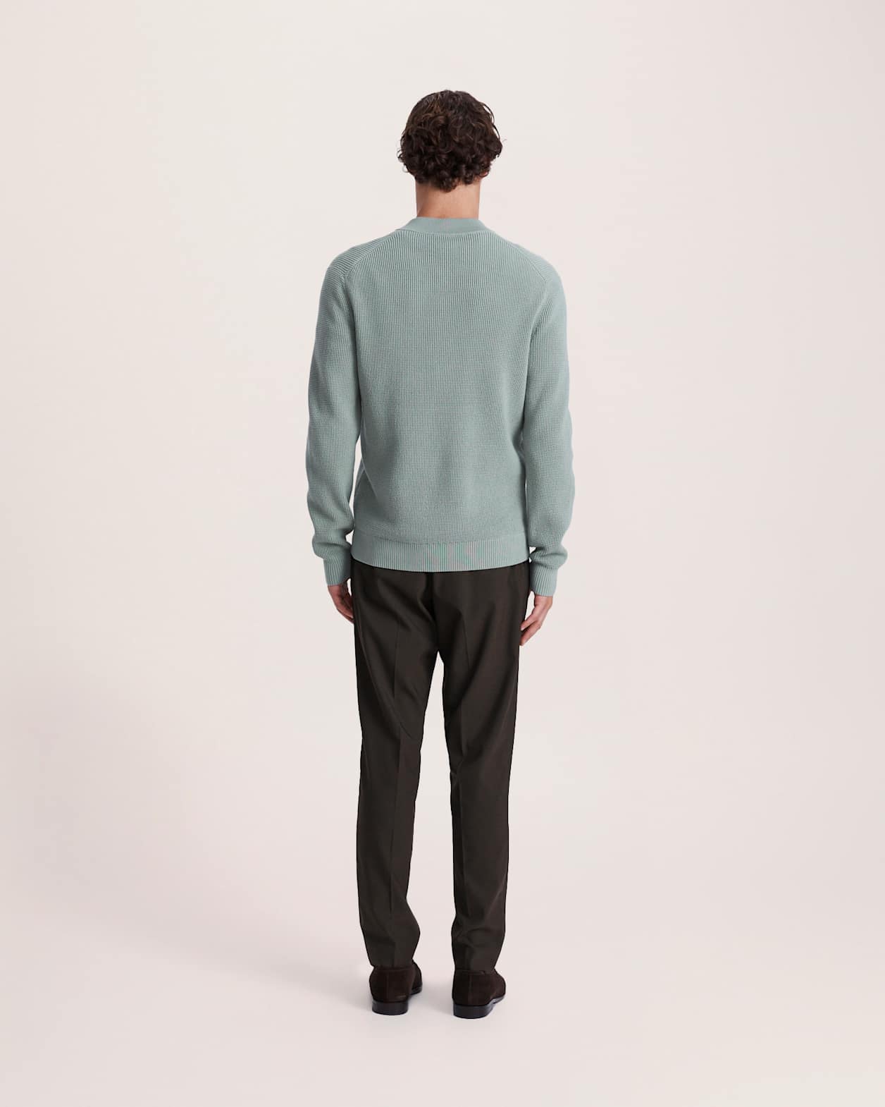 Angus Quarter Zip Knit in MINT