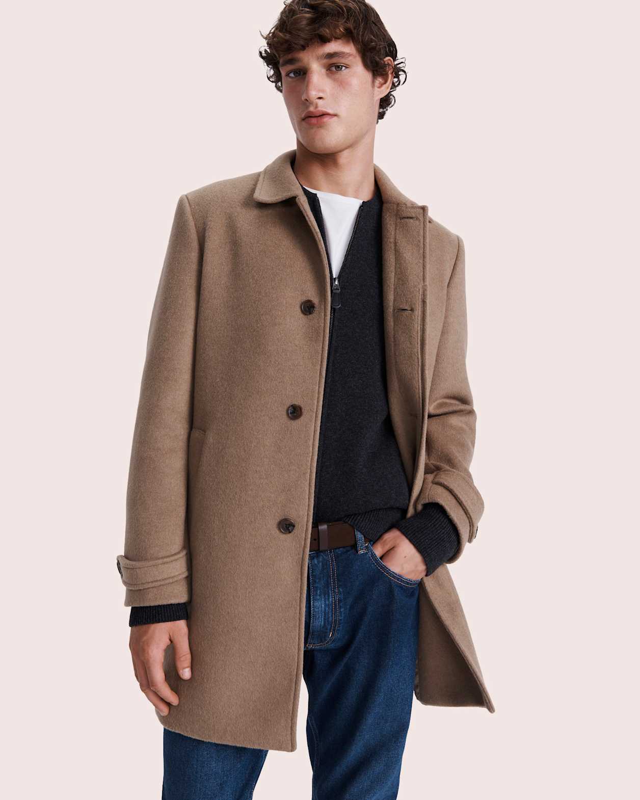 Christopher Wool Overcoat in OATMEAL