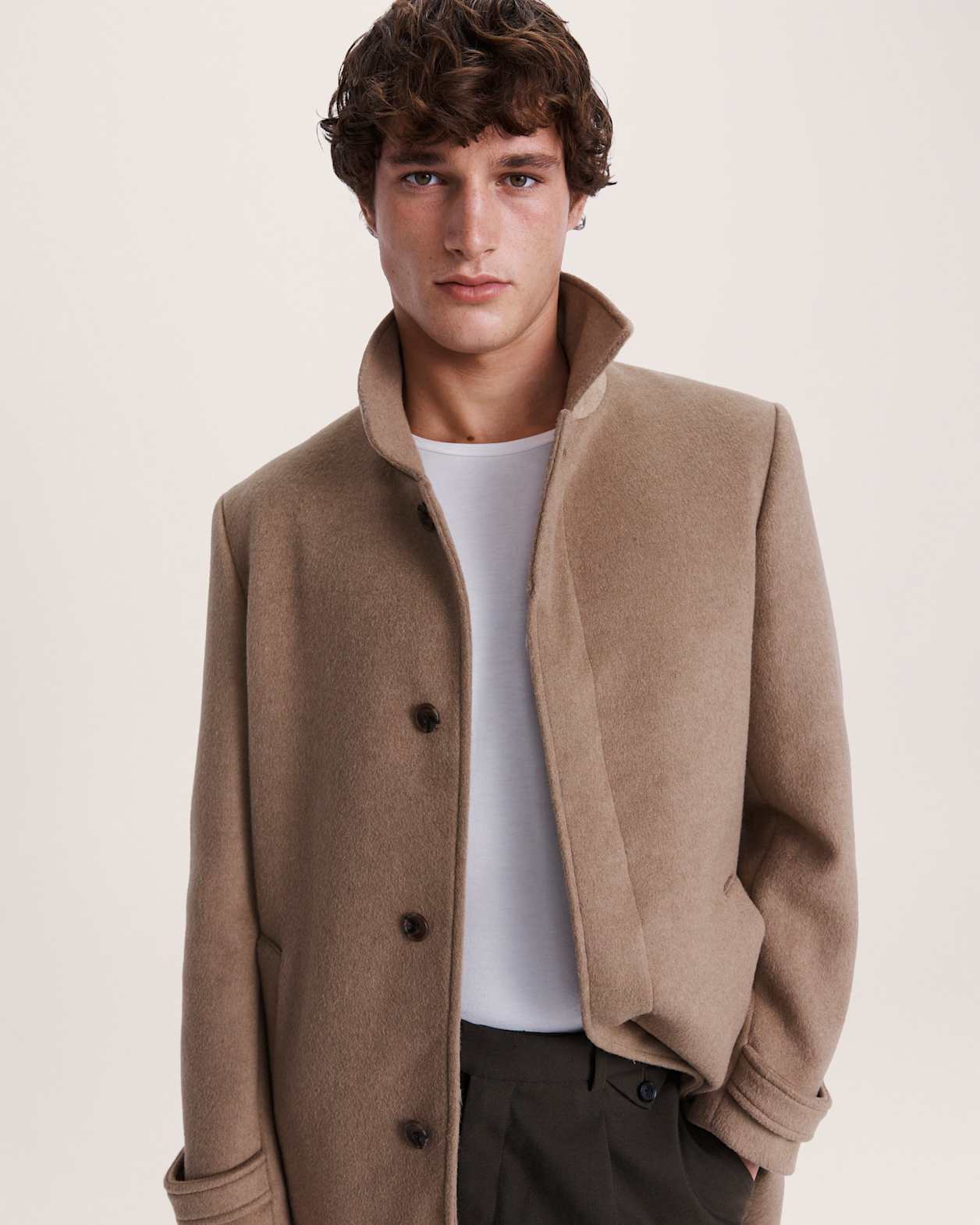 Christopher Wool Overcoat in OATMEAL