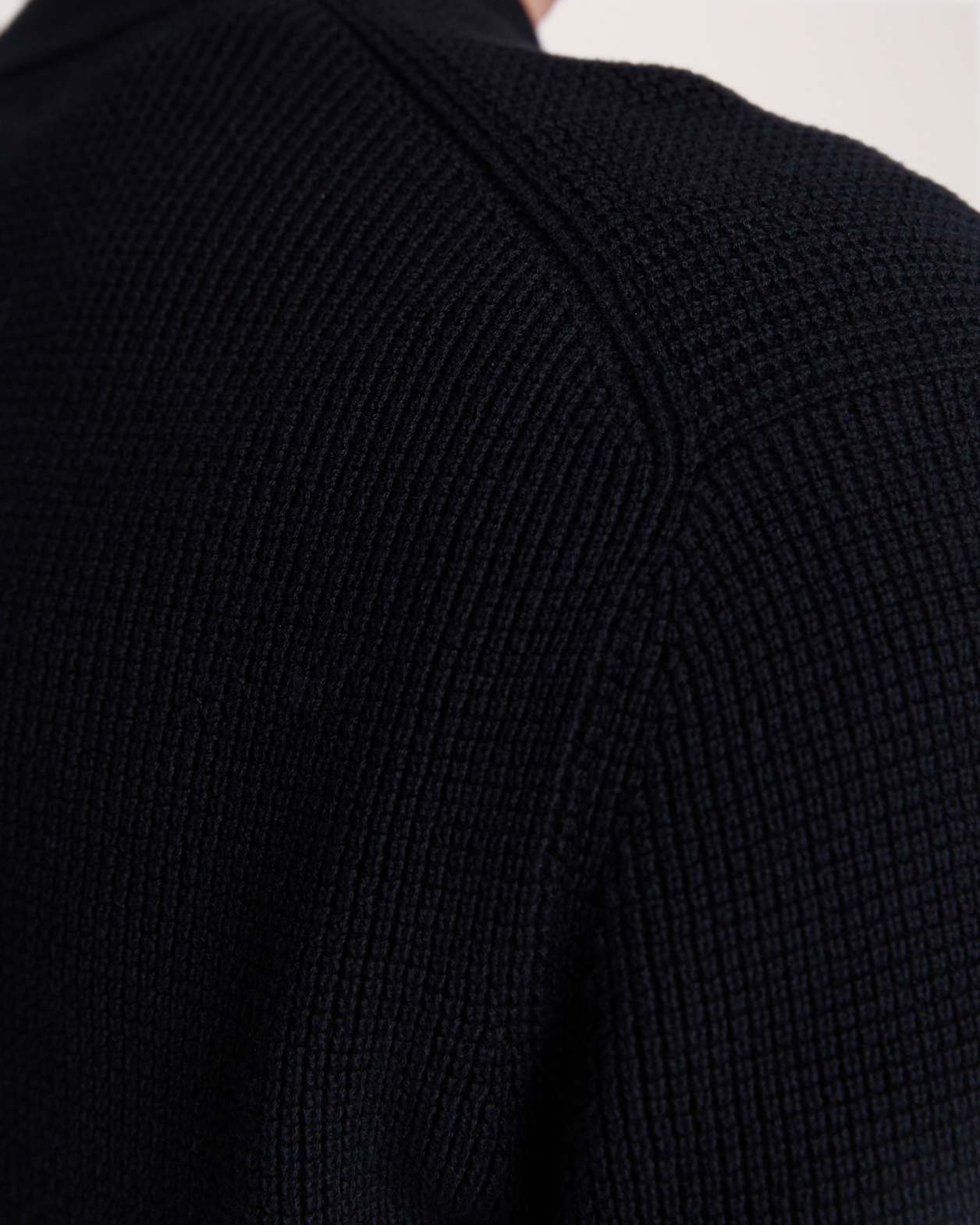 Angus Quarter Zip Knit in BLACK