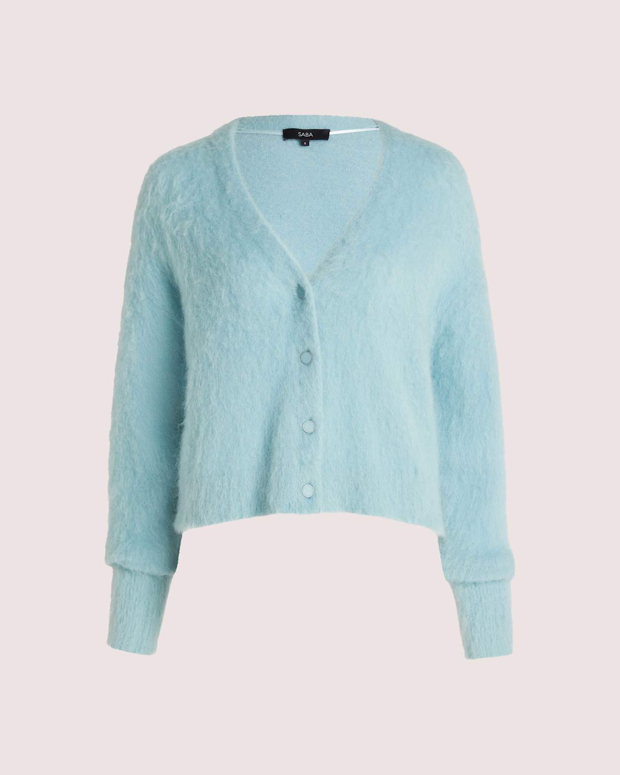 Mindy Mohair Wool Cropped Cardi in SEAFOAM