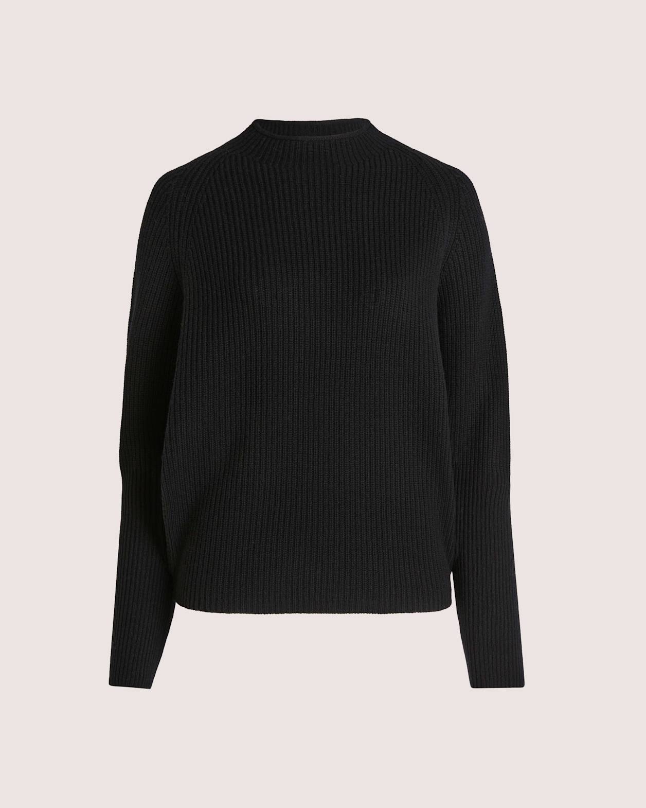 Nora Wool Batwing Sweater in BLACK
