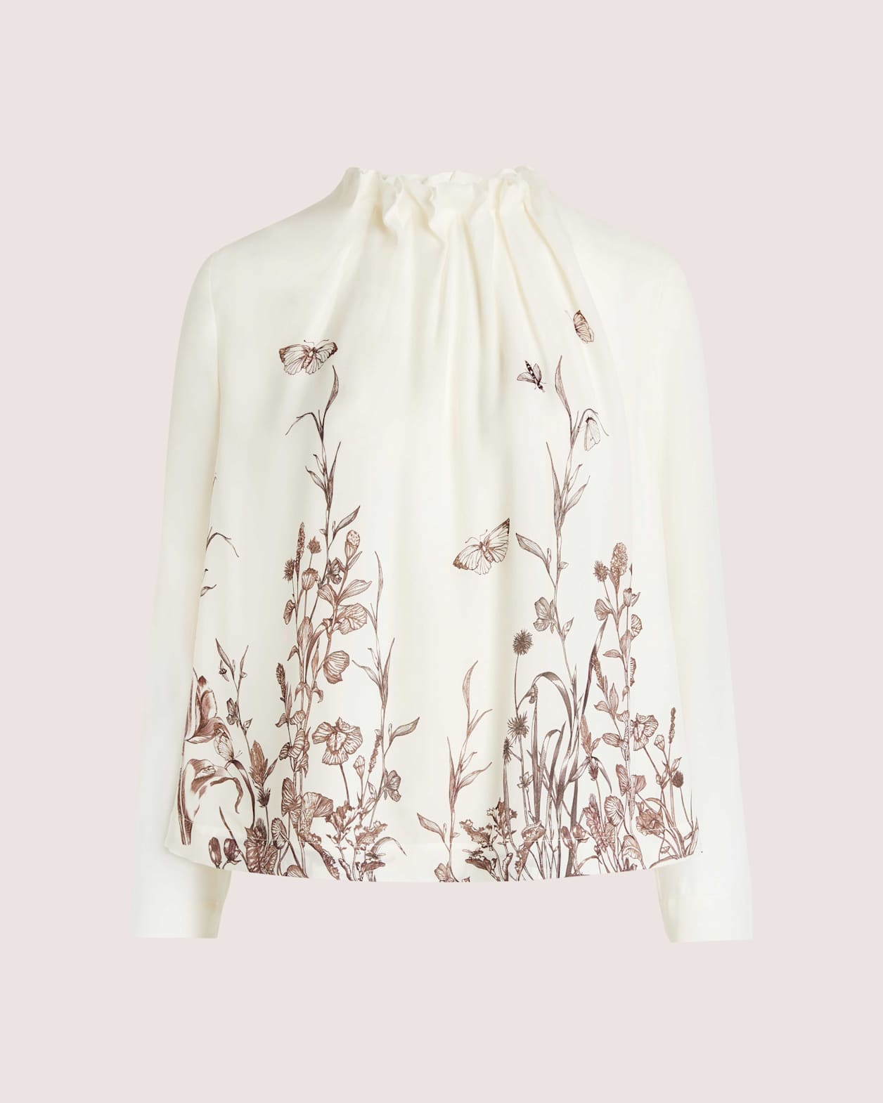 Aurora Silk High Neck Top in MULTI