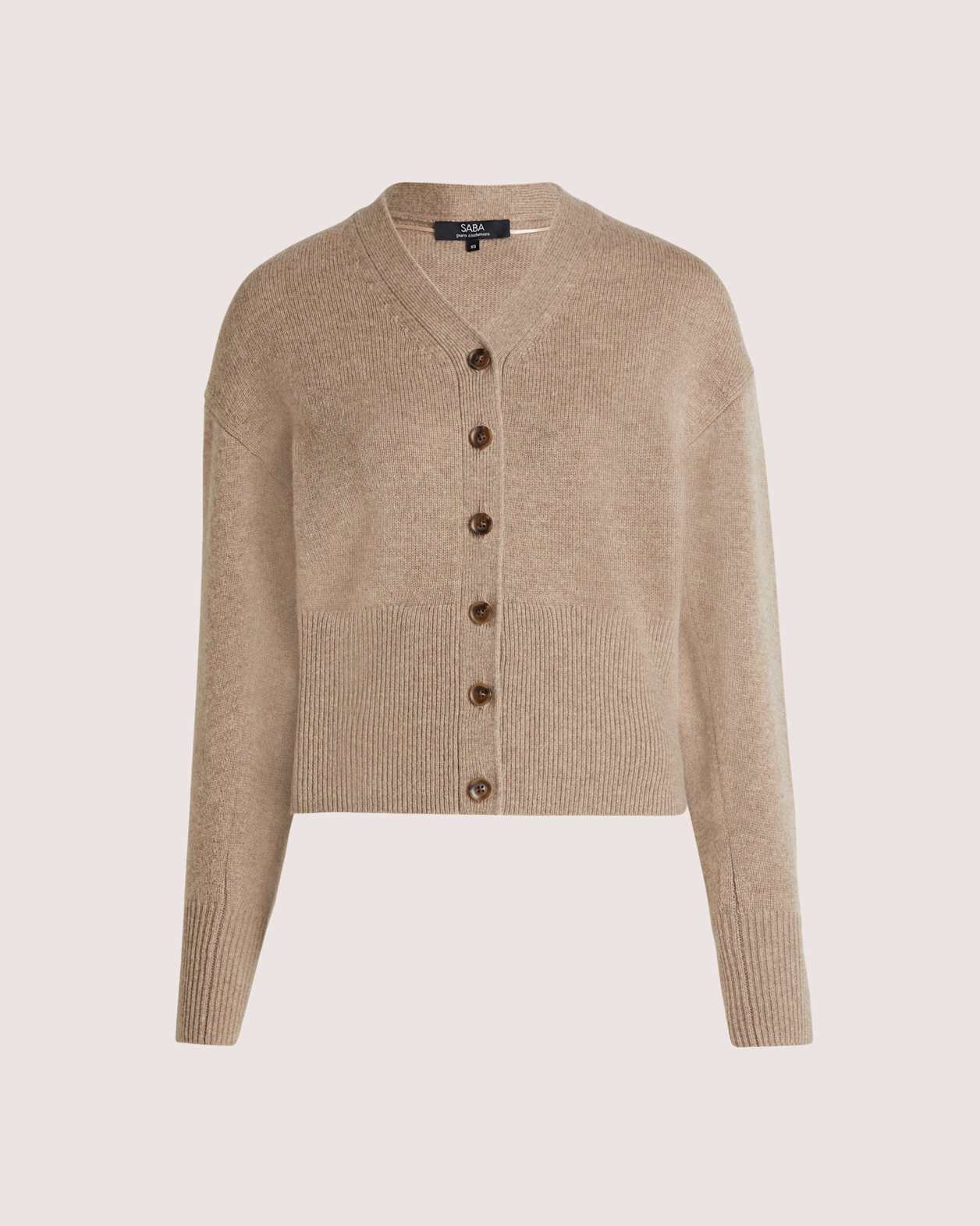 Cashmere Batwing Cardi in MUSHROOM