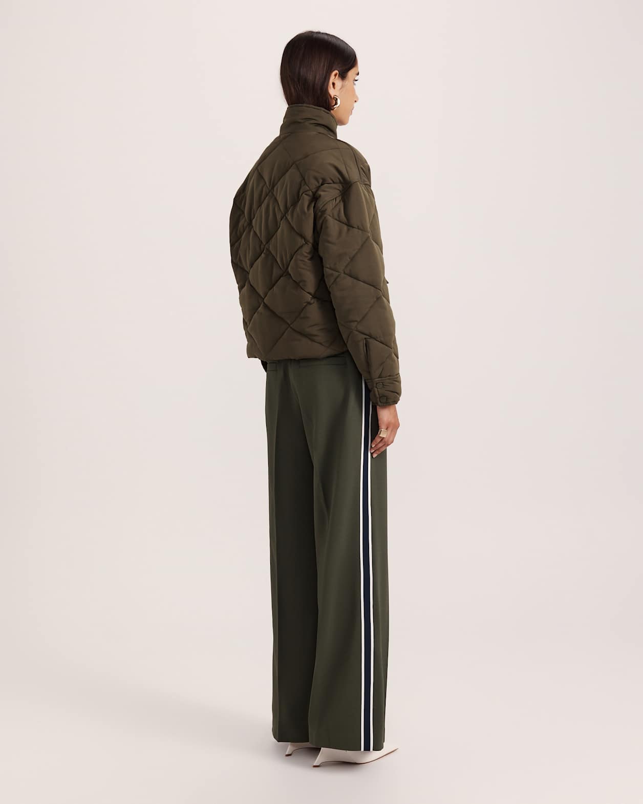 Audra Quilted Jacket in DARK KHAKI