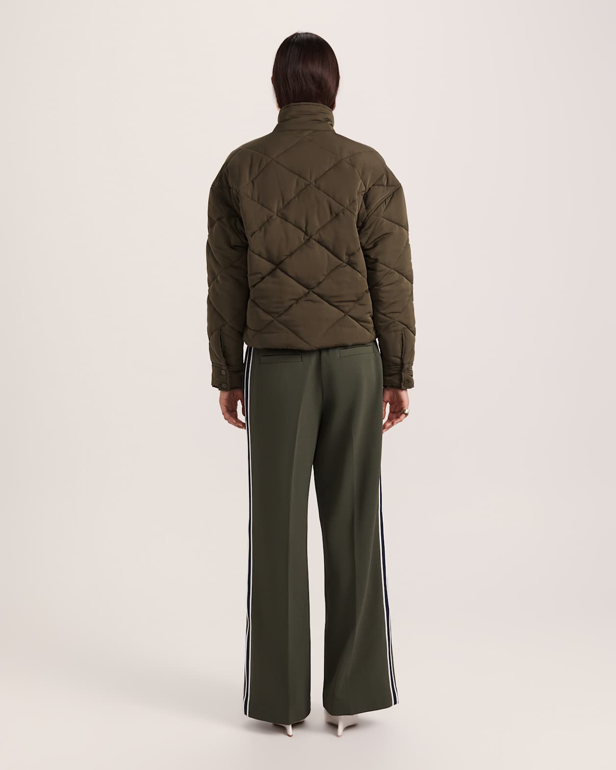 Audra Quilted Jacket in DARK KHAKI