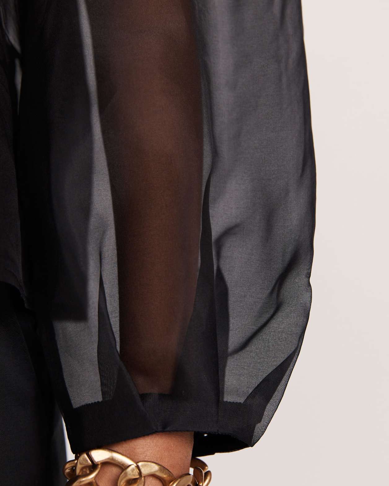 Demi Silk Organza Blouse in BLACK