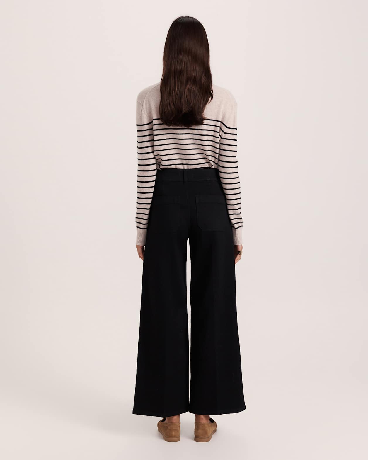Anna Marine Wide Leg Jean in BLACK